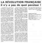 Article sur 'La Révolution Fr...' Nov.'870001
